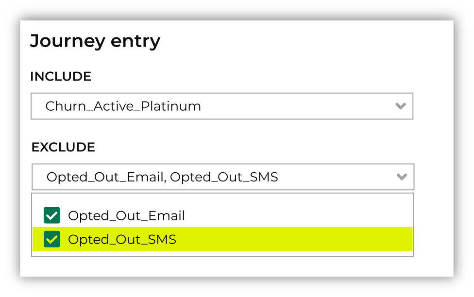 Exclude a segment