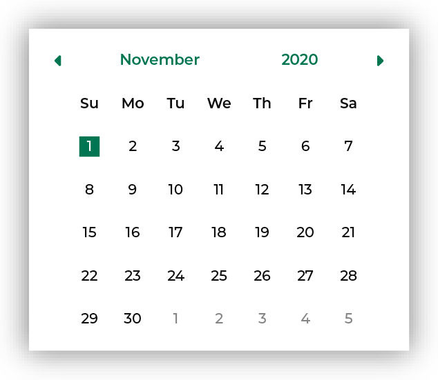 Use the calendar picker to select order date ranges.