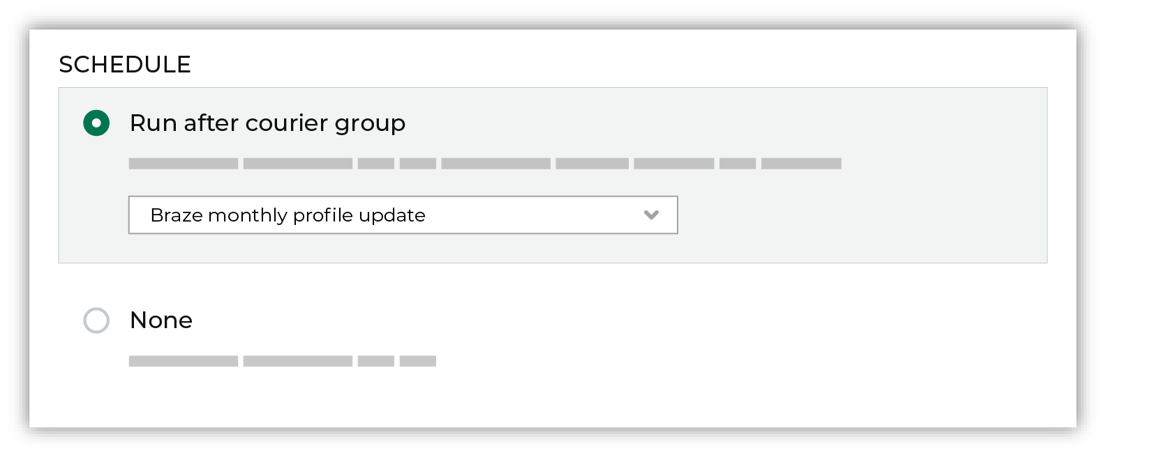 Configure an endpoint to regenerate after a courier group run.