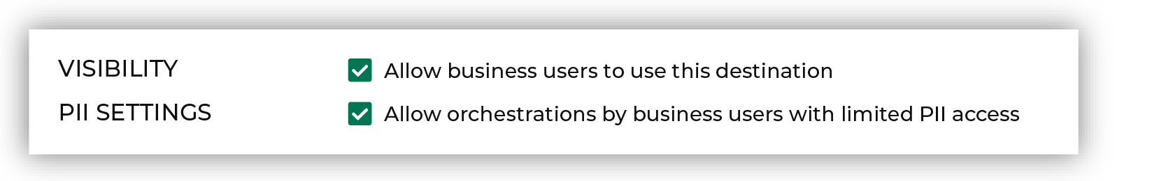Allow business users access to this destination.