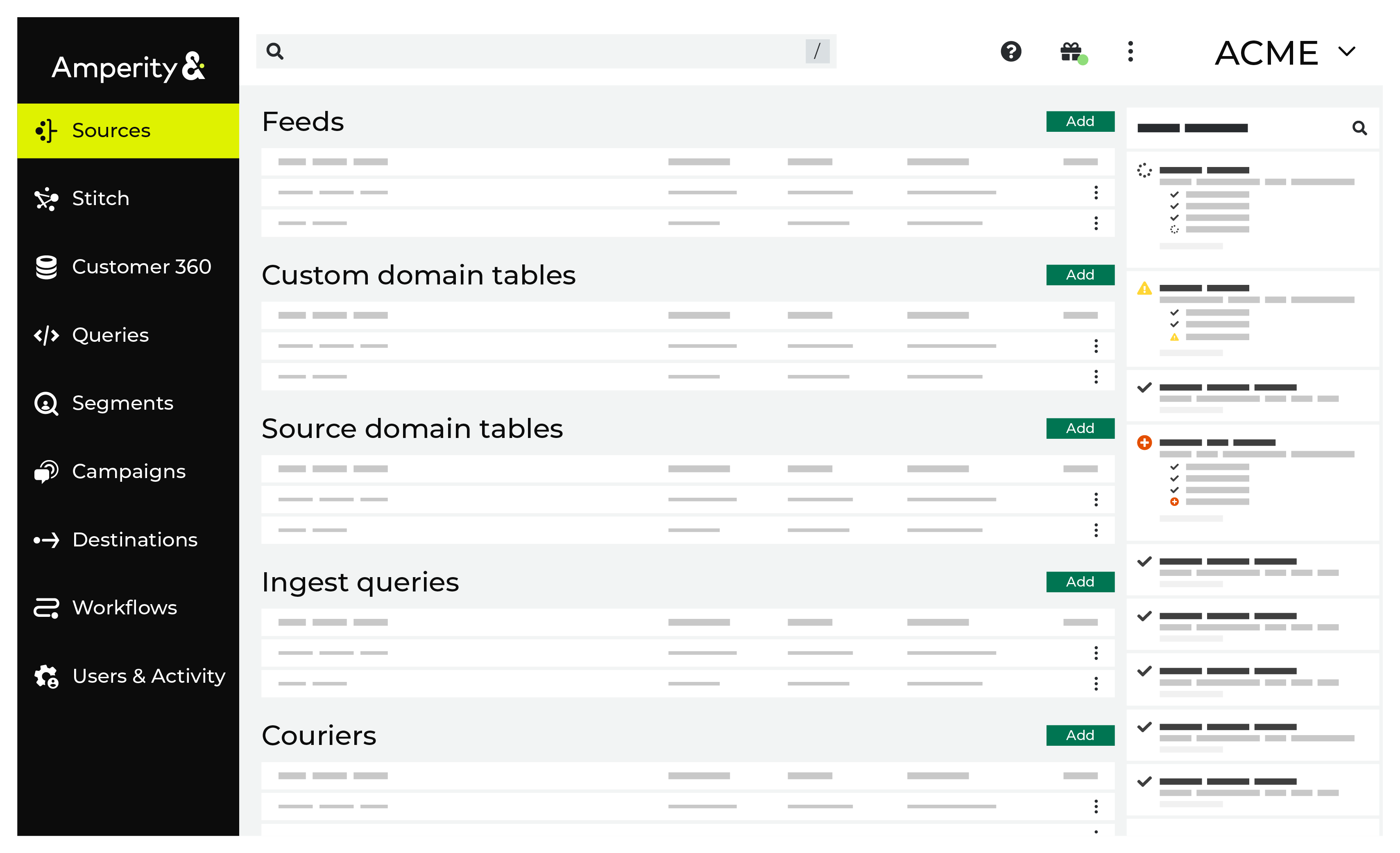 The Sources page.