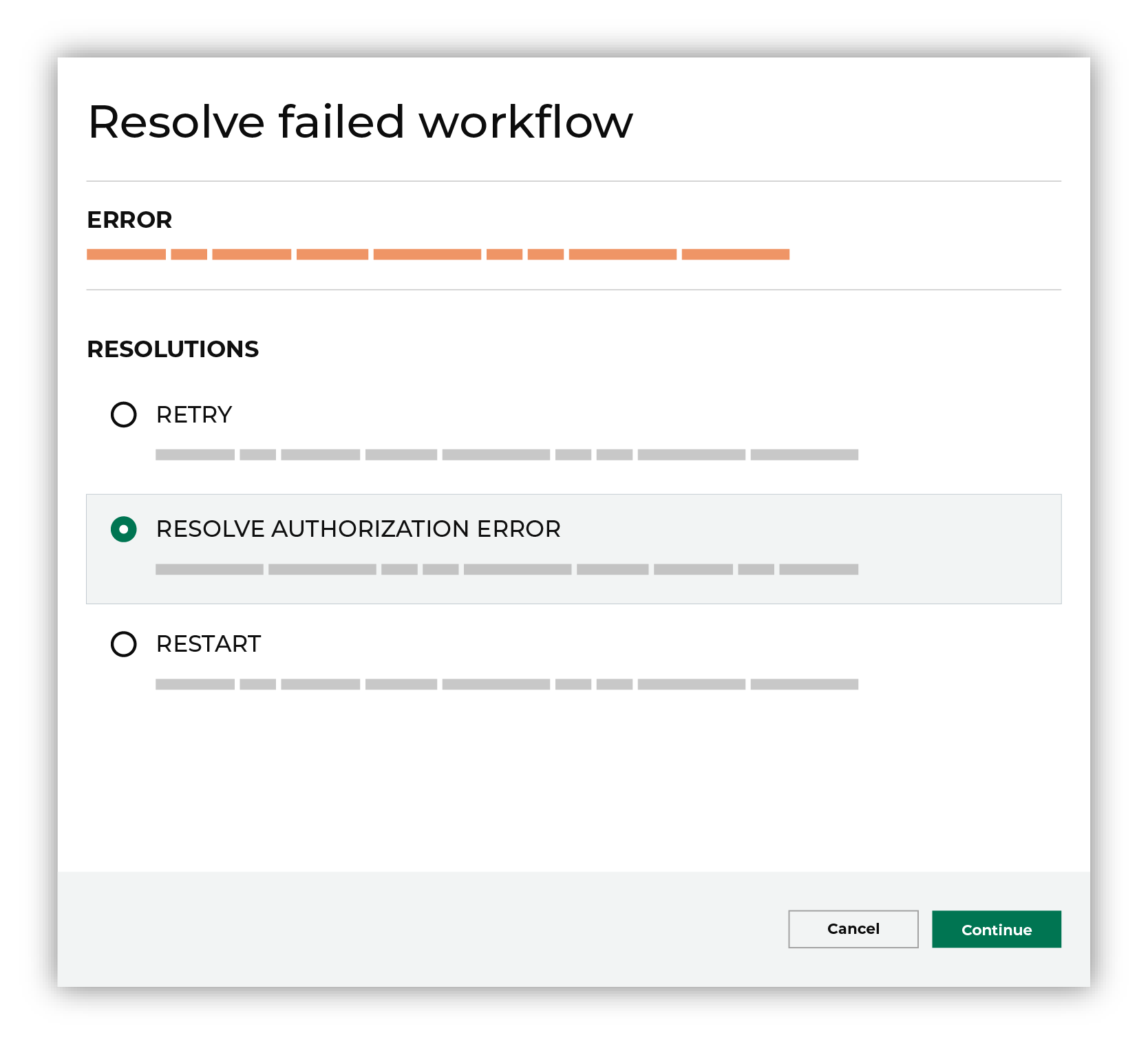 Choose a workflow action from the list of actions.