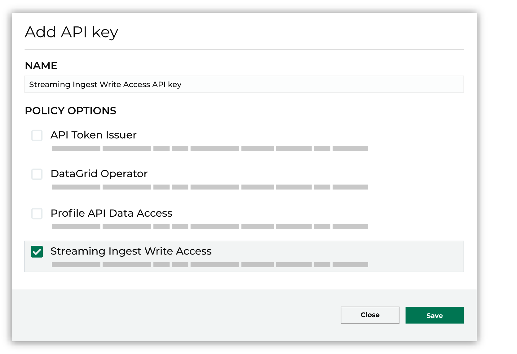 Generate an API key.