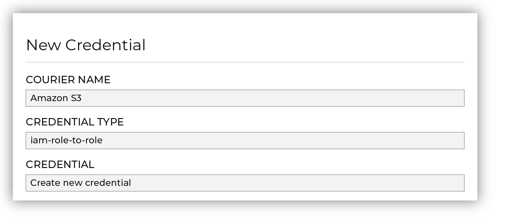 Select the iam-role-to-role credential type.