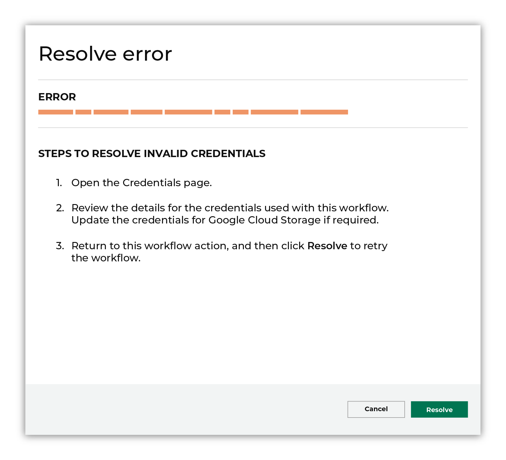 Choose a workflow action from the list of actions.