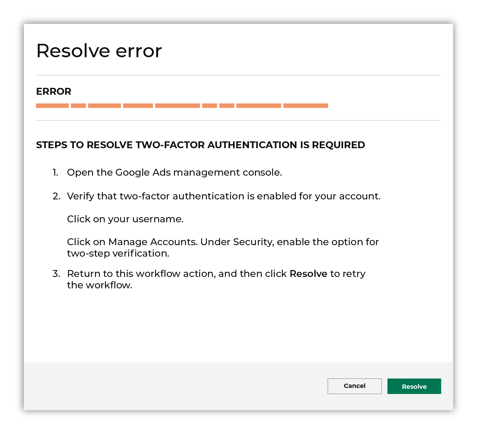 Choose a workflow action from the list of actions.
