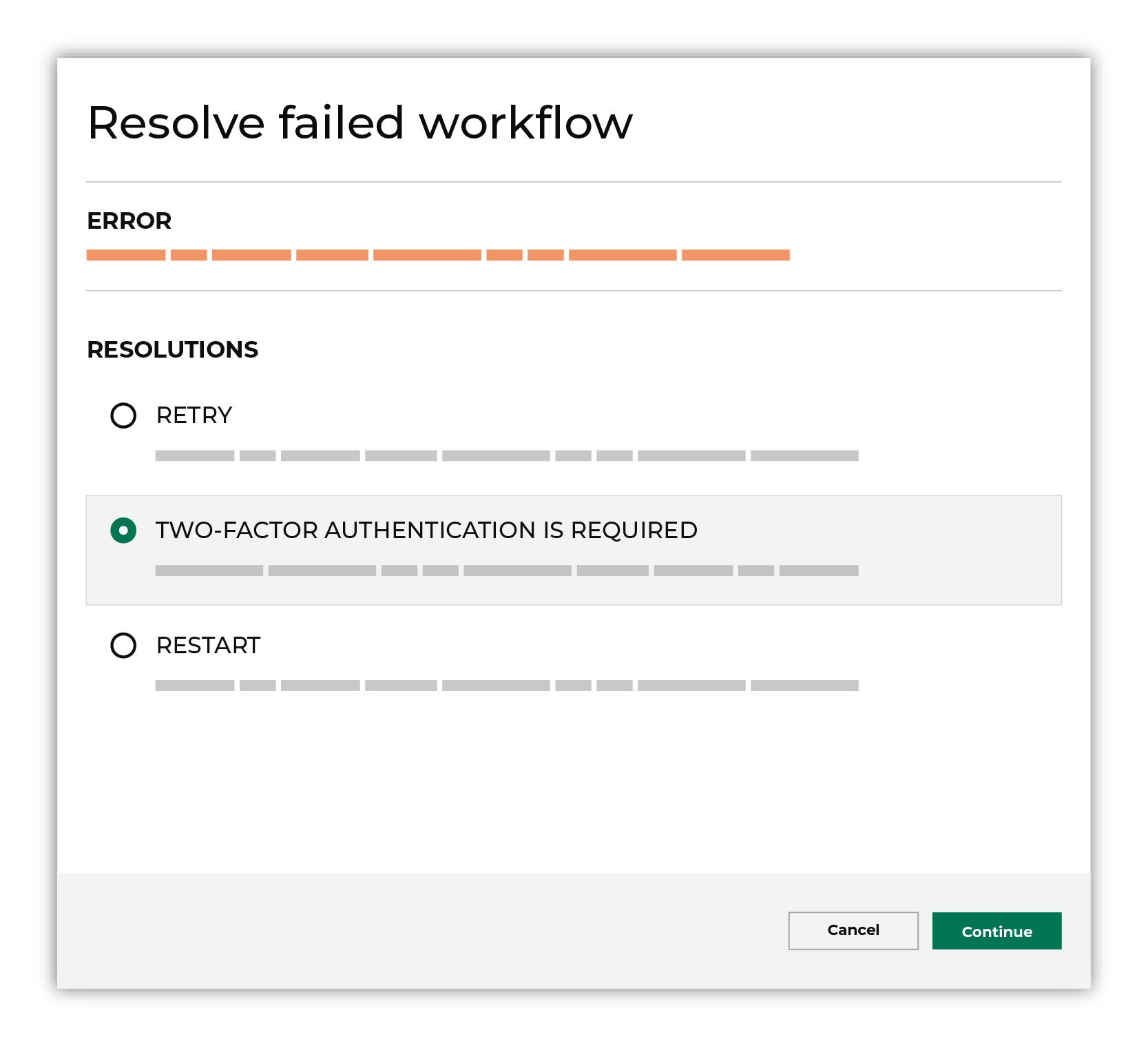 Choose a workflow action from the list of actions.