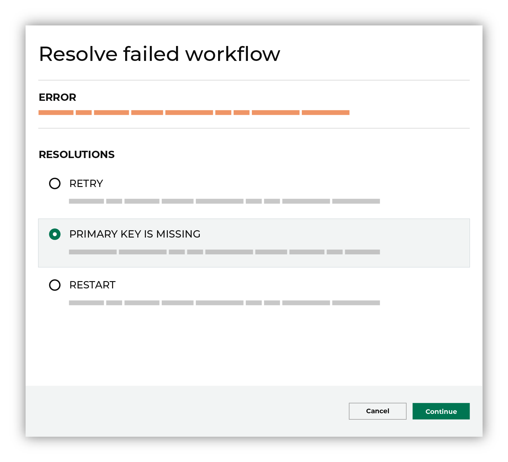 Choose a workflow action from the list of actions.