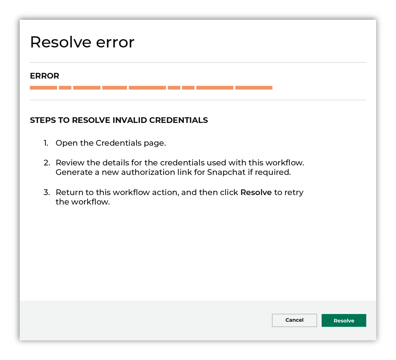 Choose a workflow action from the list of actions.