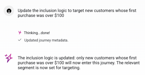 Personalize a journey, dialog