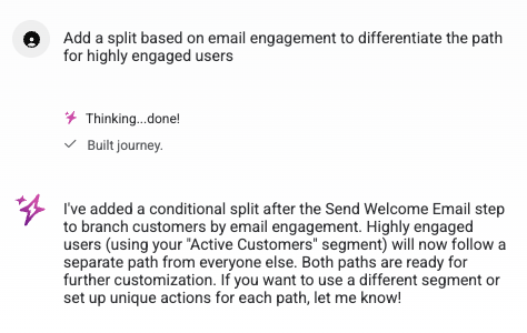 Refine a journey, dialog