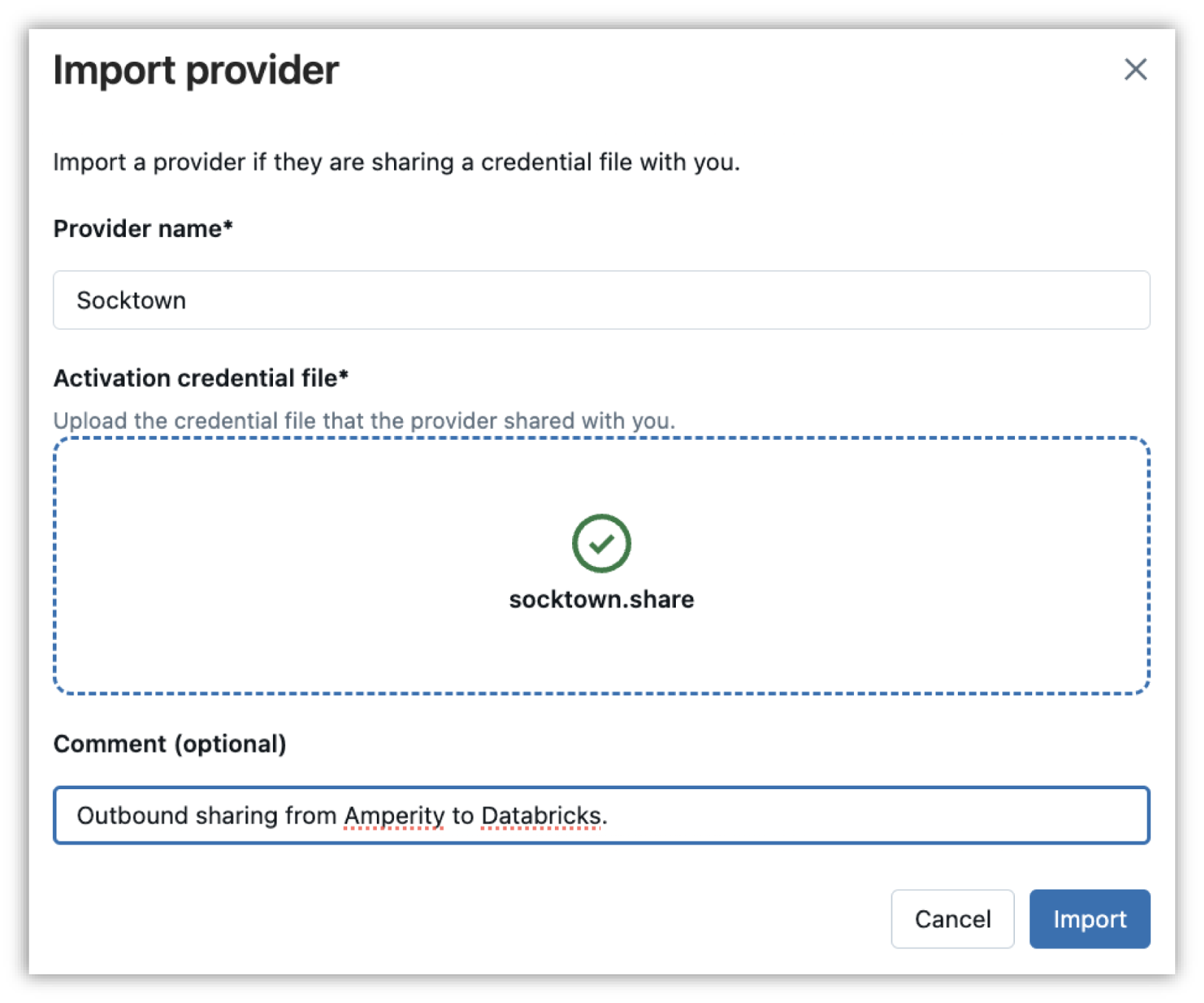 Add a provider using the Databricks user interface.