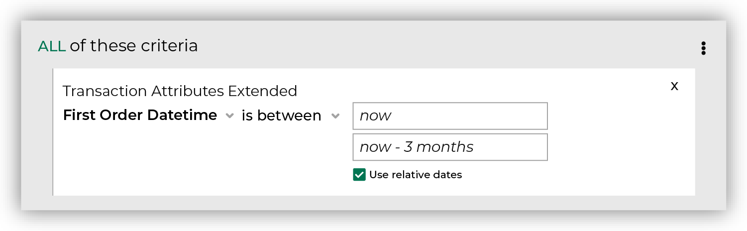 Find customers whose first purchase was during the previous 3 months.