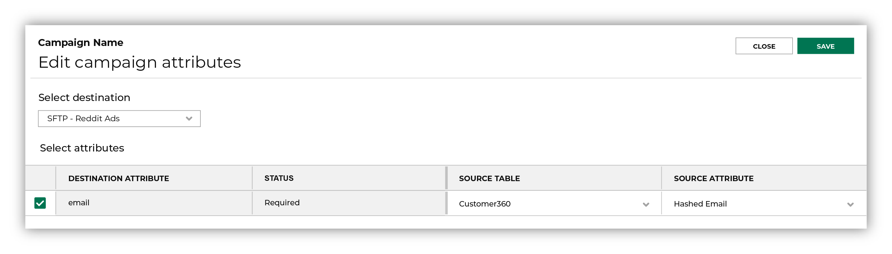 Add hashed email addresses to your campaign.