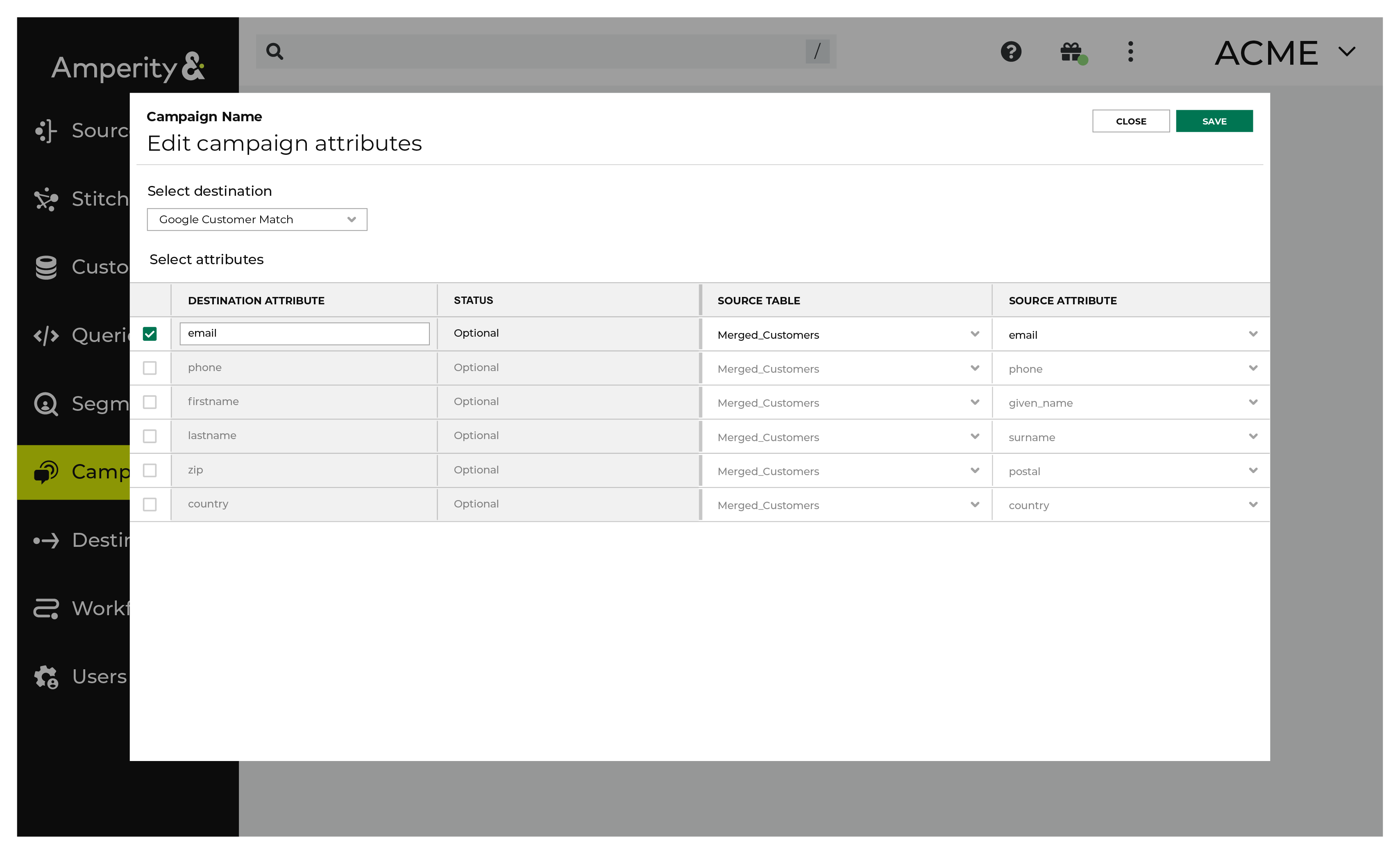 Edit the attributes for DV360.