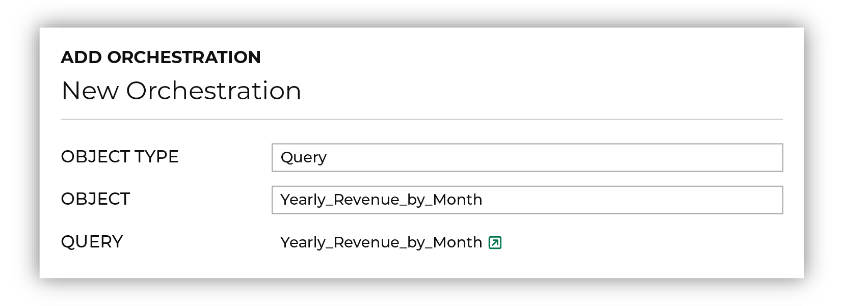 Select the query that returns the results that will be sent.