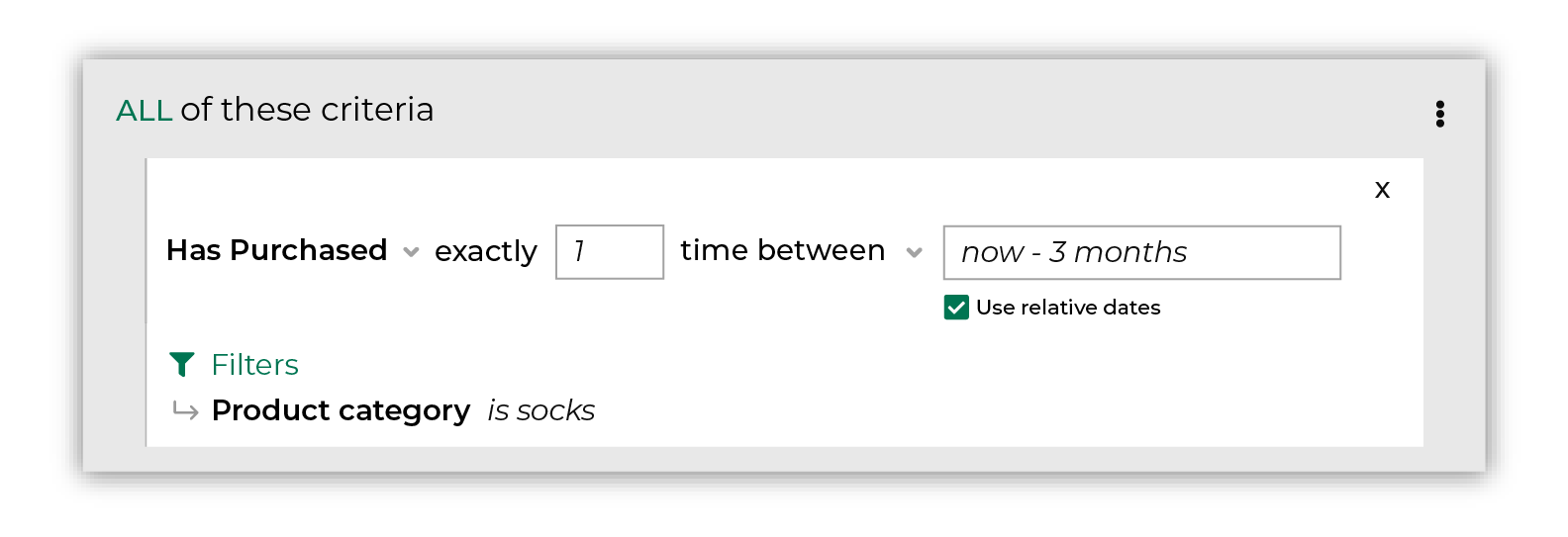 Add another attribute to fine-tune your segment.