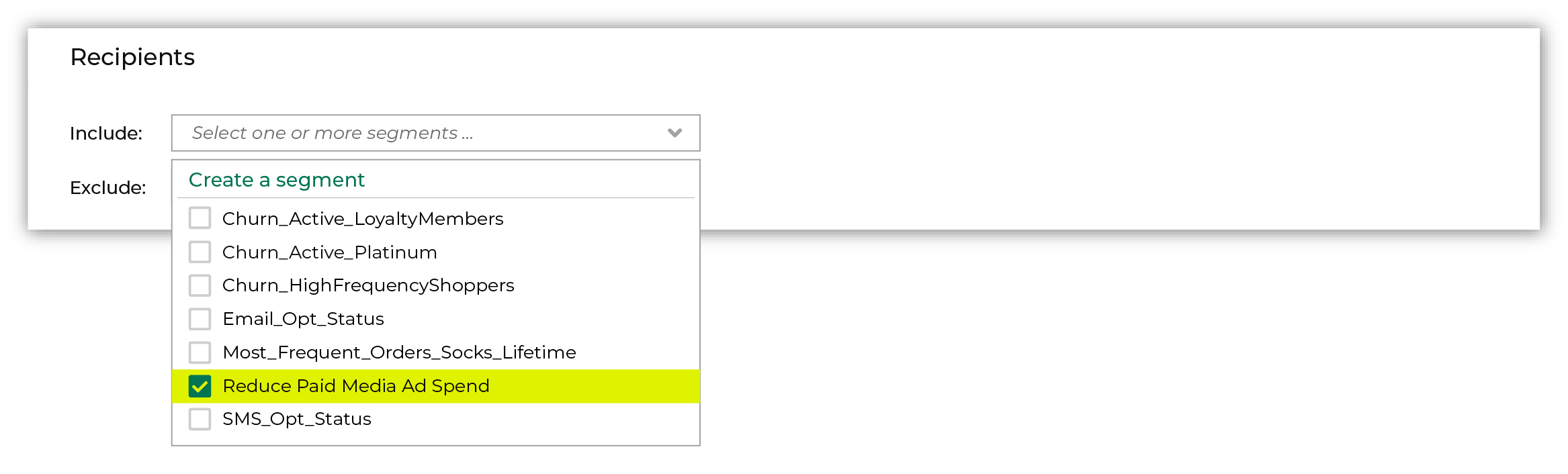 Exclude this audience from your campaigns.